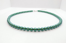 Perlový náhrdelník zelená tráva perleť