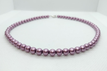 Perlový náhrdelník fialová mat